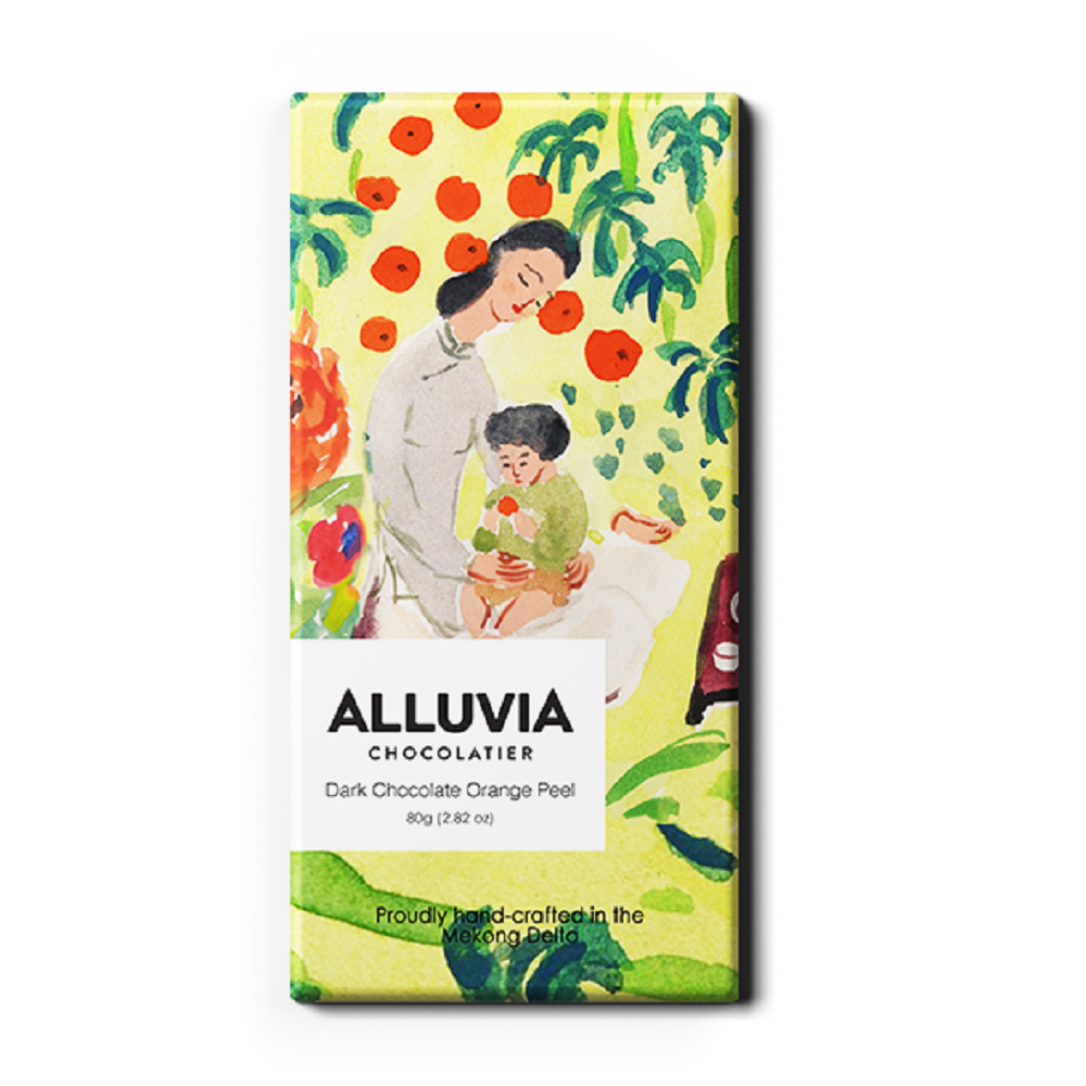 Sô cô la đen vỏ cam Alluvia 80g