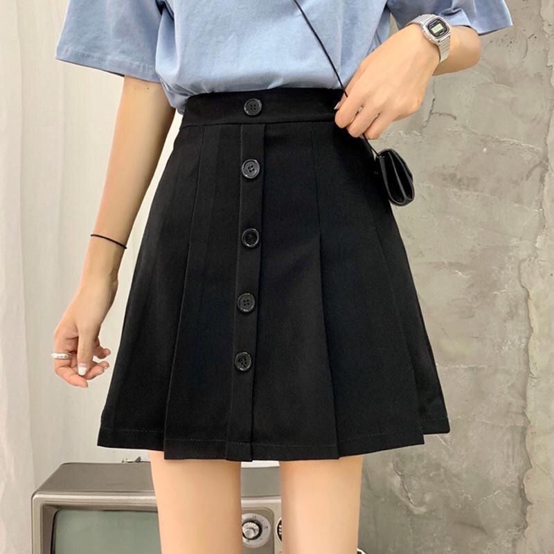 Chân váy nữ chữ A ngắn 5 khuy có quần trong chống lộ siêu Hot chất liệu tuyết mưa