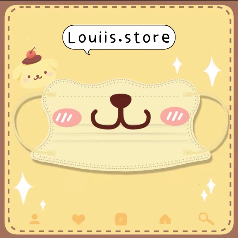 Khẩu trang in hình dễ thương, họa tiết hoạt hình người lớn Louiis.store