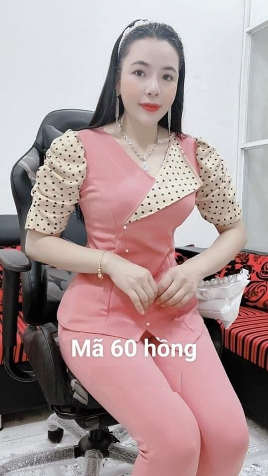 Đồ Bộ cát hàn tay nhún bèo mặc nhà dành cho nữ size 40-70kg