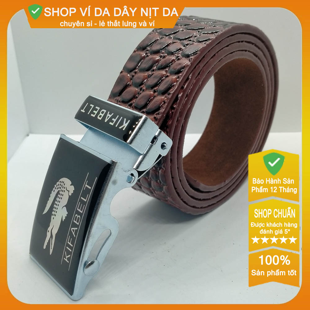 Thắt Lưng Nam Dây Vân Rắn Màu Nâu Đậm