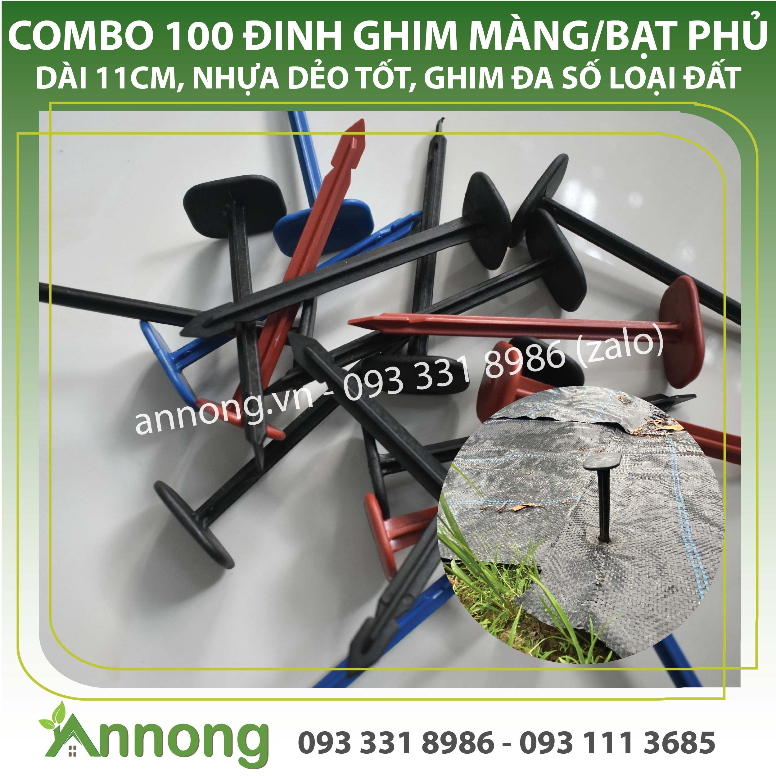 Combo 100 cây đinh ghim màng phủ nông nghiệp