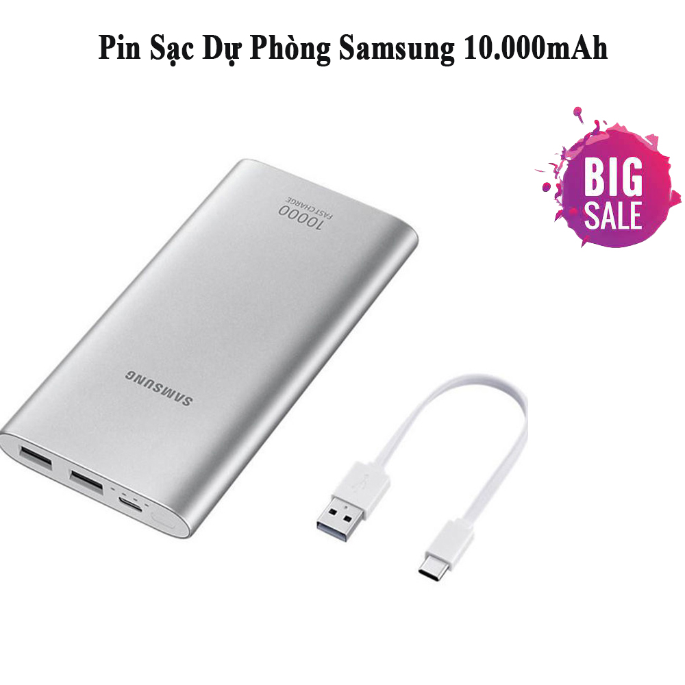 Sạc dự phòng samsung 10.000mah type-c, cục sạc dự phòng nhỏ gọn, pin sạc dự phòng hỗ trợ sạc nhanh vỏ nhôm - hàng chính hãng