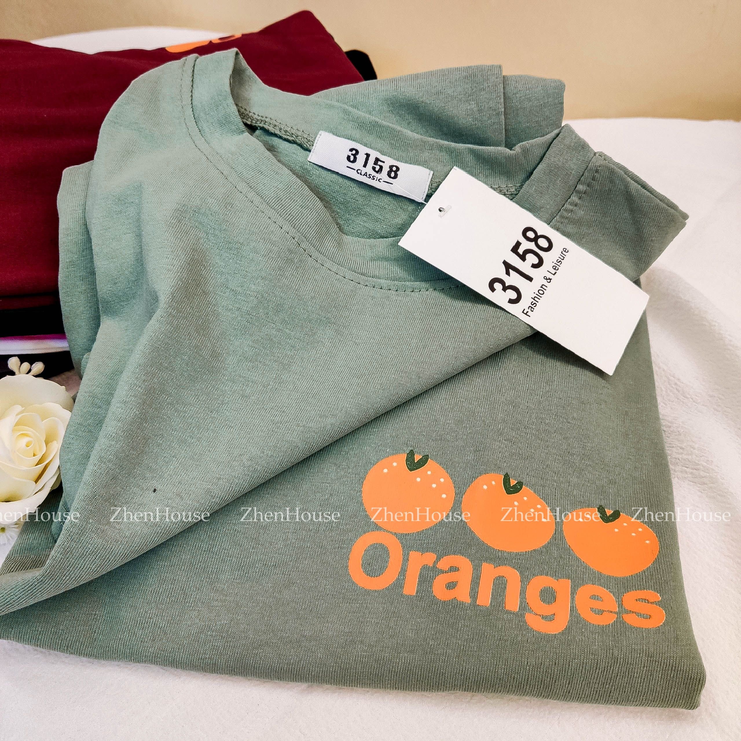 Áo thun nữ form rộng chất cotton khô in chữ hình 3158