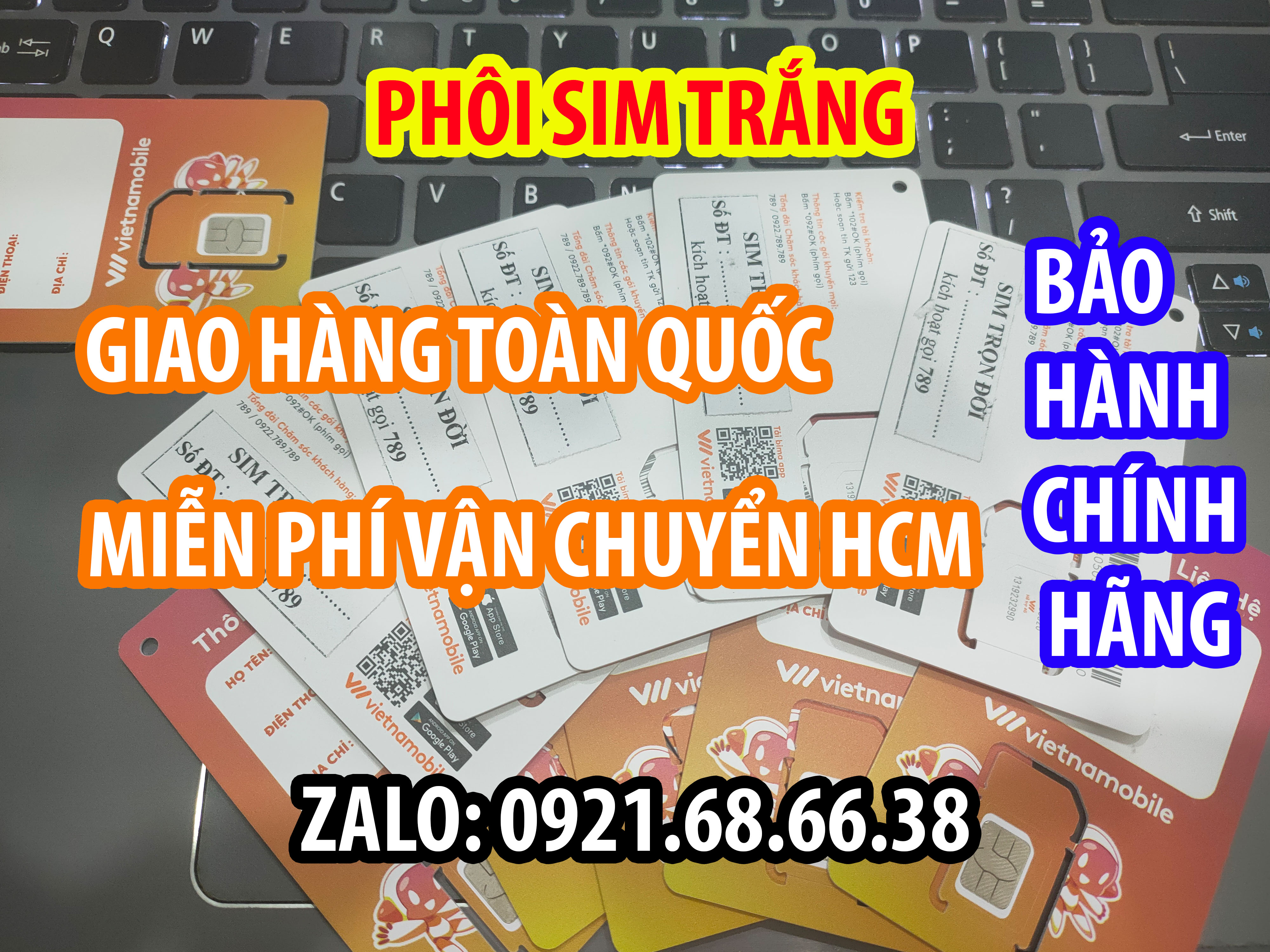 FREESHIP - CHƯA KÍCH HOẠT. Phôi Sim Trắng 4G Vietnamobile
