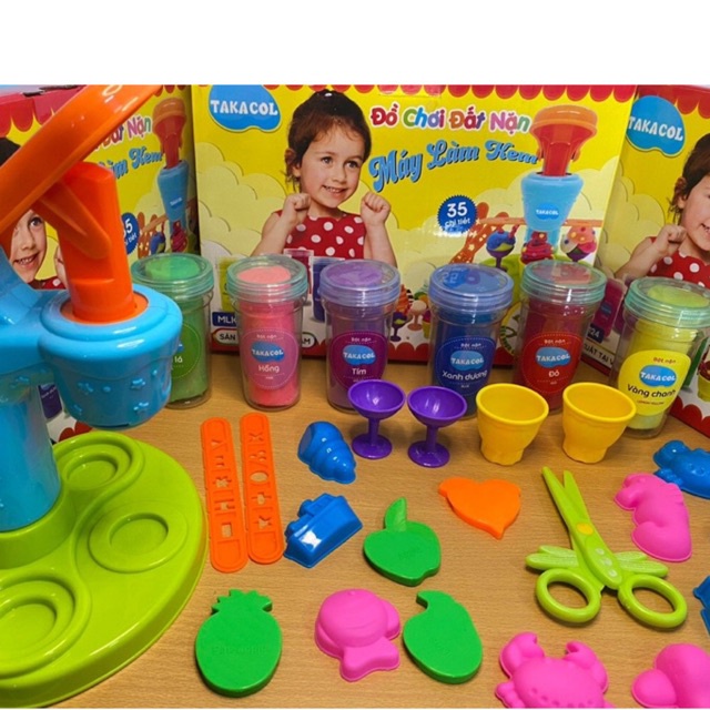 Đồ chơi máy làm mì, kem, bún, bánh từ bột nặn đất nặn an toàn cho bé hàng việt nam takacol dành cho bé