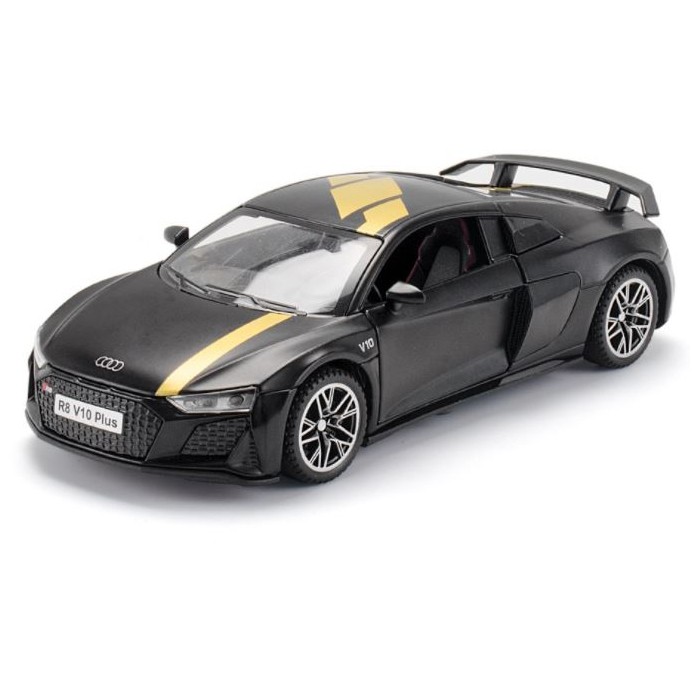 Mô hình xe kim loại Audi R8 V10 Plus tỷ lệ 1:32 có đèn âm thanh đồ chơi trưng bày