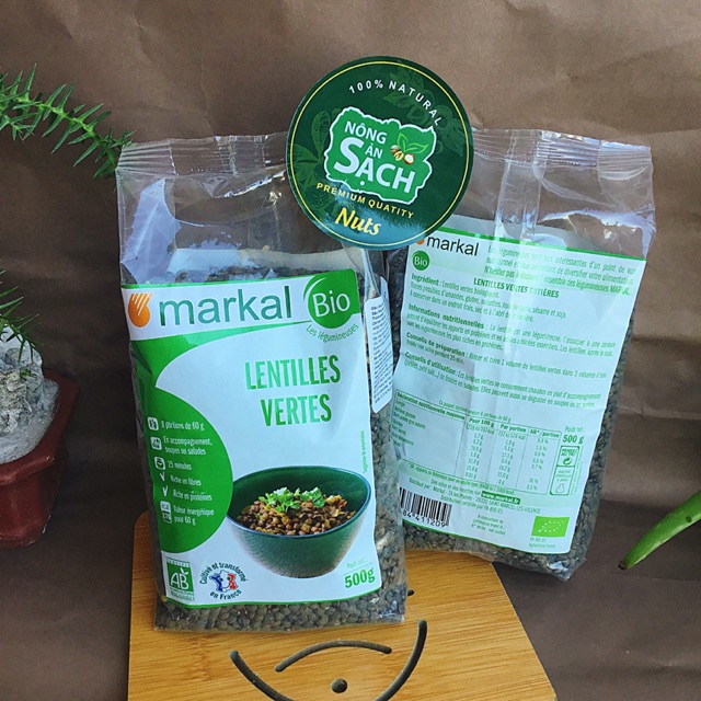 Đậu lăng xanh hữu cơ markal không biến đổi gen - 500g nhập khẩu pháp