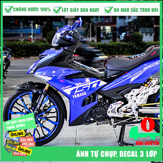 [ẢNH TỰ CHỤP] Tem Exciter 150 Màu Xanh GP - Tem Dán Xe Máy Cao Cấp- Làm Được Tem Trùm Và Tem Rời