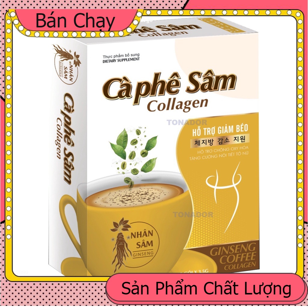Hộp 12 gói cà phê sâm collagen đẹp da , giữ dáng , hỗ trợ giảm cân hiệu quả