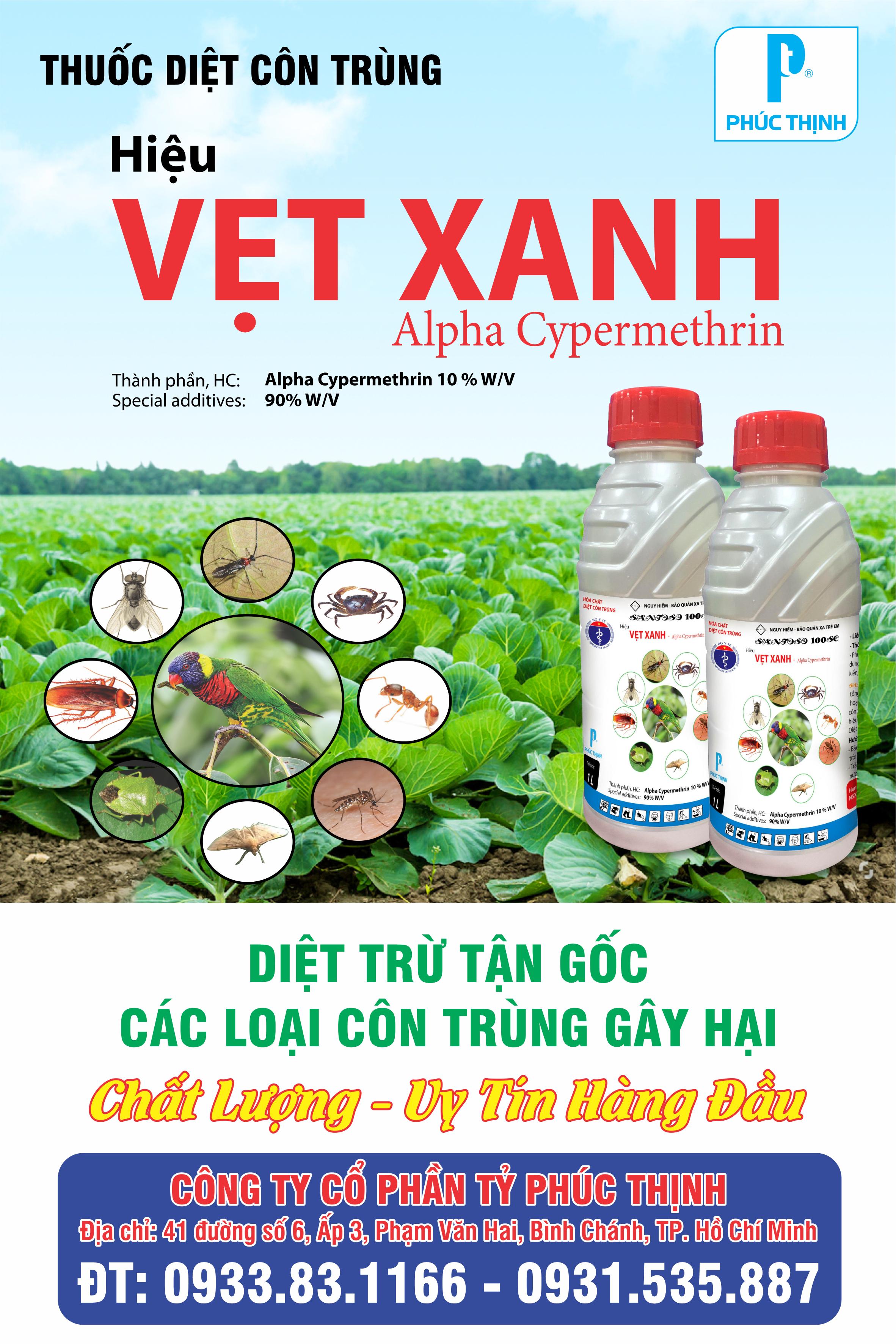 Thuốc diệt côn trùng ruồi muỗi kiến gián - vẹt xanh 1 lít
