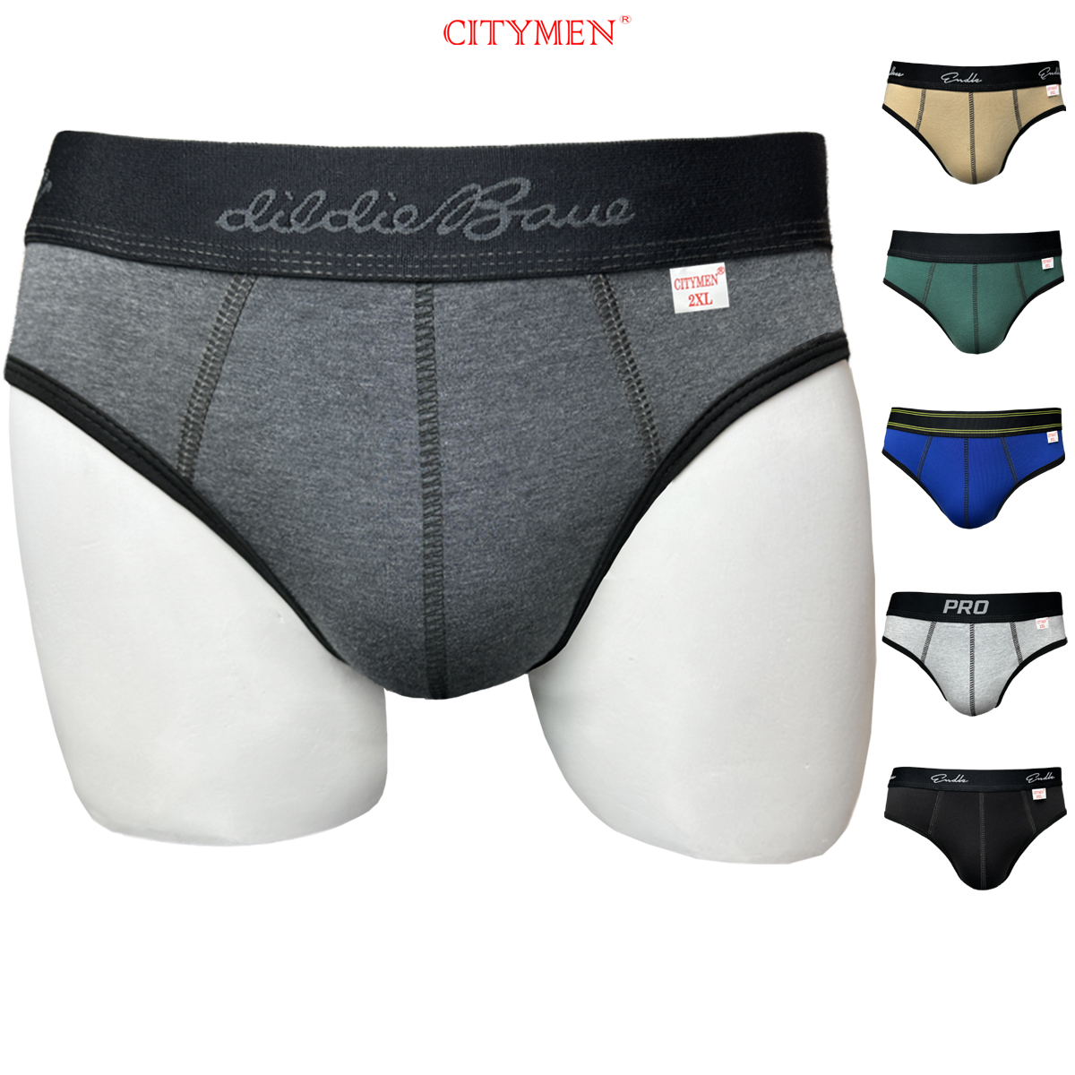Bộ 5 Quần Lót Nam vải cotton 2 chiều, nhiều lưng, hiệu CITYMEN, màu ngẫu nhiên, sịp nam - CTLZ-MULTI2C