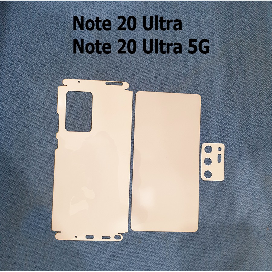 Bộ miếng film dán PPF bóng loại xịn phủ full 99% lưng viền Galaxy Note 20  Note Ultra 5G tặng miếng dán camera