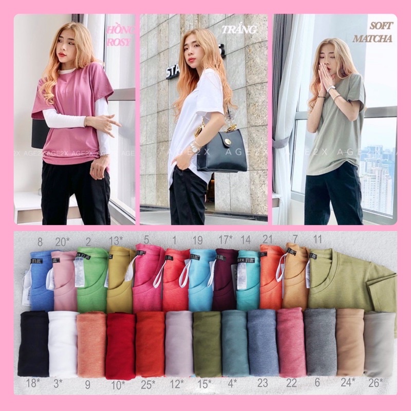 [HCM]Áo thun trơn AGE2X hàng VNXK LOẠI 1 (Nhiều màu)