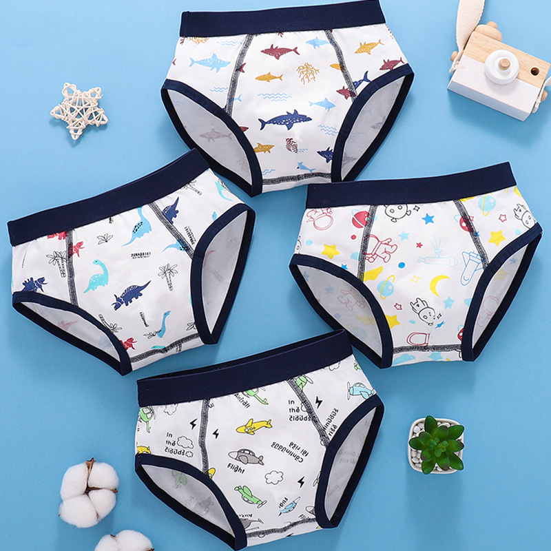 Set 4 quần lót bé trai quần chíp cotton cho bé quần chíp tam giác bé trai