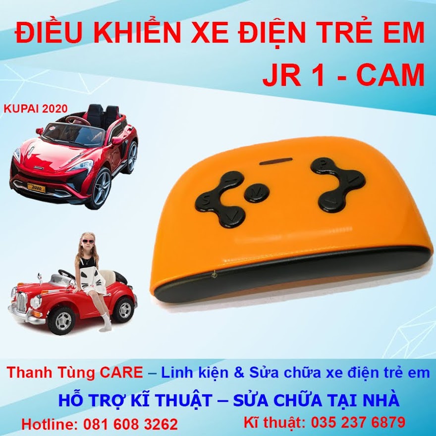 [Remote] Điều khiển từ xa ô tô điện trẻ em màu Cam JR_RX cho xe điện trẻ em 12V KUPAI