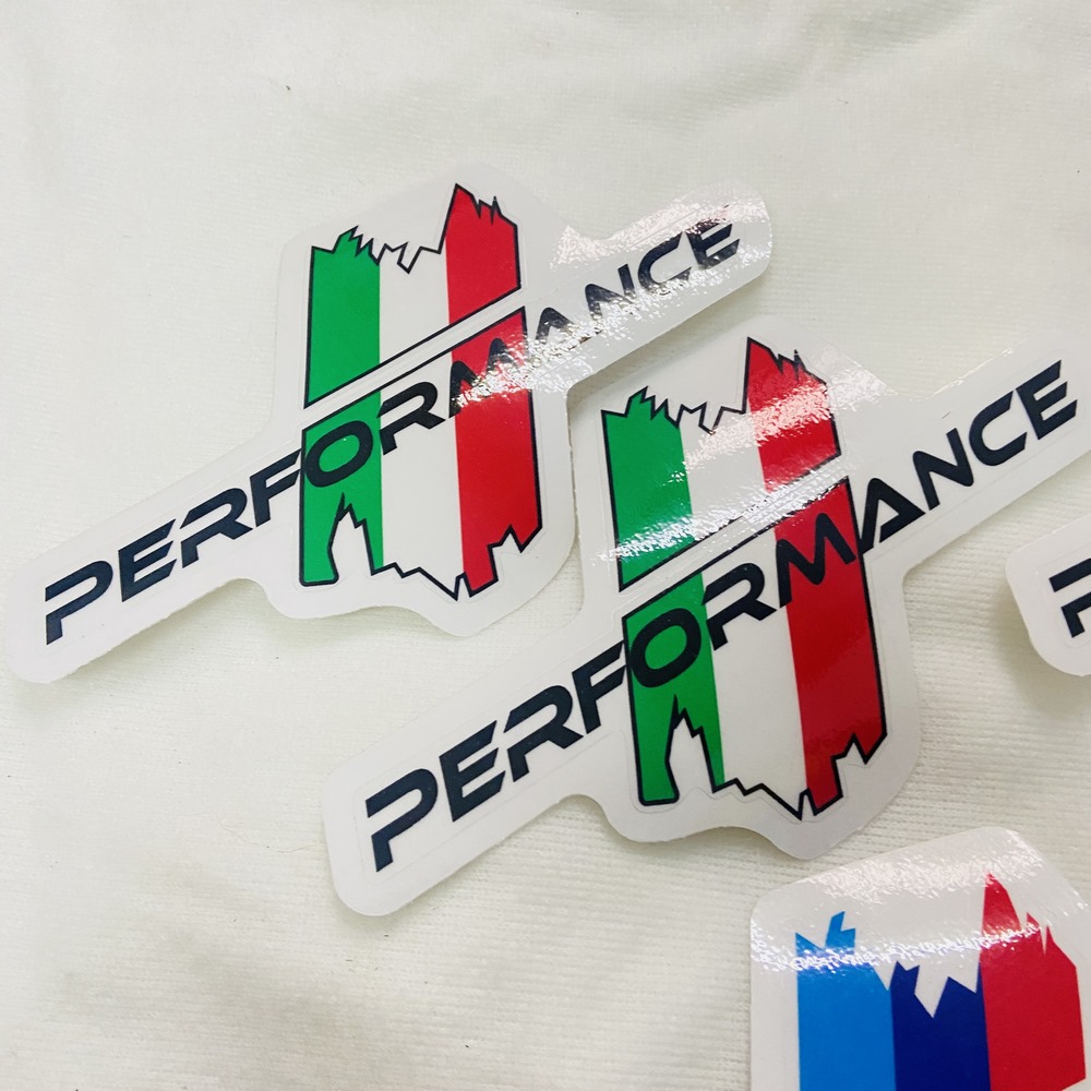 TEM CHỮ PERFORMANTE 3 SỌC CHỮ ĐEN TRANG TRÍ XE SIÊU CHẤT- CỜ Ý