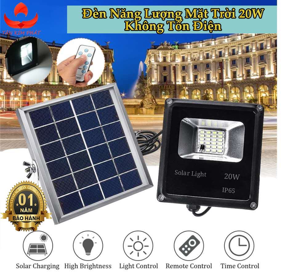 Đèn LED ngoài trời 20W/100W/200W/500W  dùng năng lượng mặt trời , chống thấm nước cho sân vườn