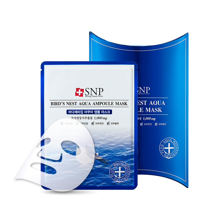 Mặt nạ ampoule tinh chất tổ yến dưỡng ẩm chuyên sâu - bird's nest aqua ampoule mask snp