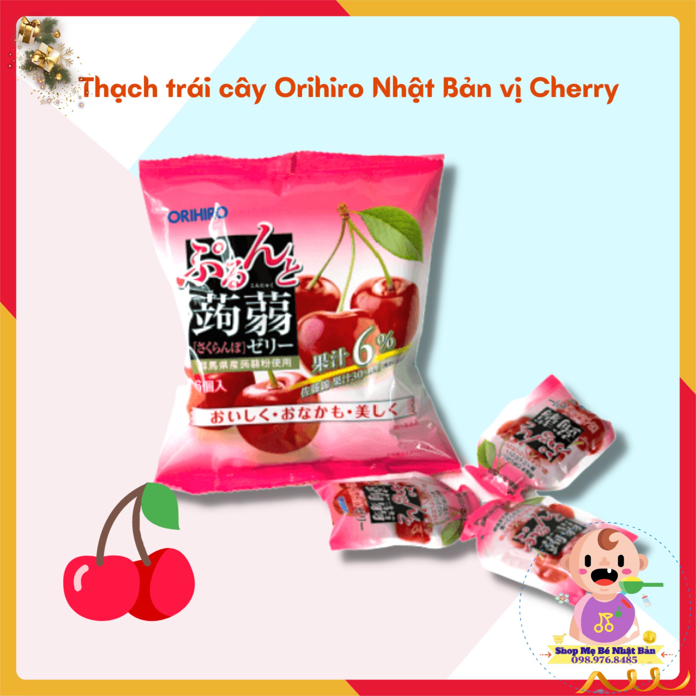 Thạch trái cây orihiro - nhật bản - cherry