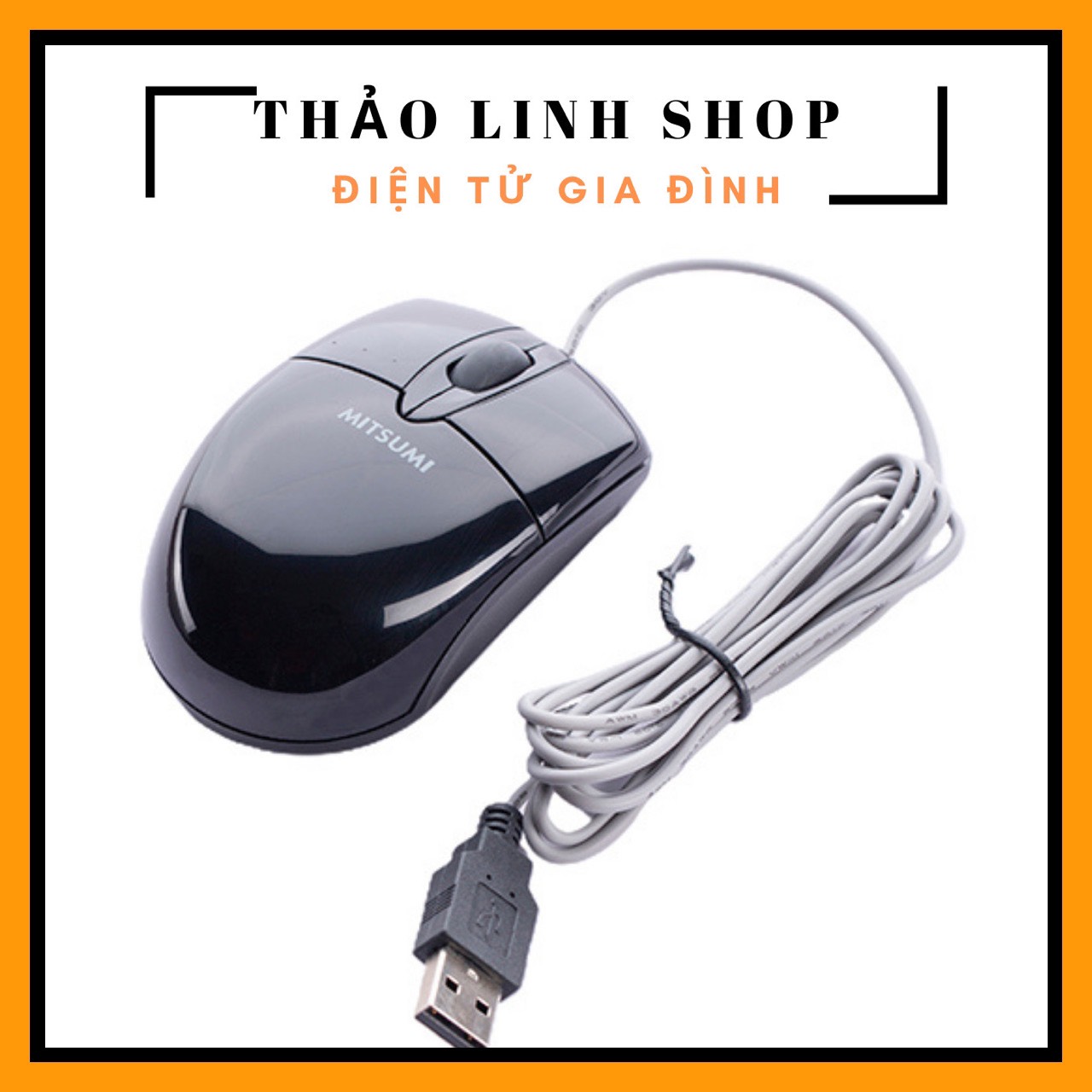 Chuột máy tính có dây Mitsumi mini dây usb dài 1m chạy mượt