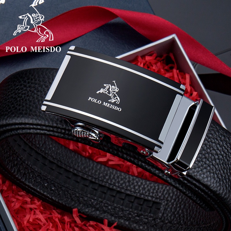 Thắt lưng nam dây nịt nam da bò thật 100% khóa tự động cao cấp polo meisdo