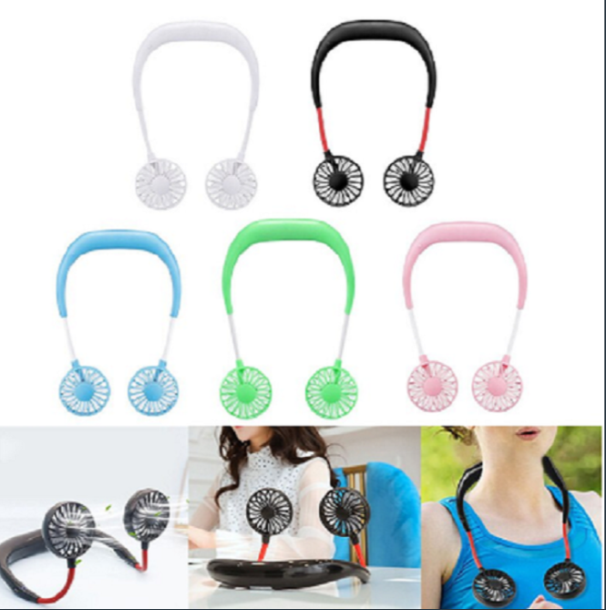 Quạt quàng cổ mini 3 chế độ gió mát lạnh siêu tiện lợi. quạt tích điện mini đeo cổ xoay 360 độ, quạt mini thông minh