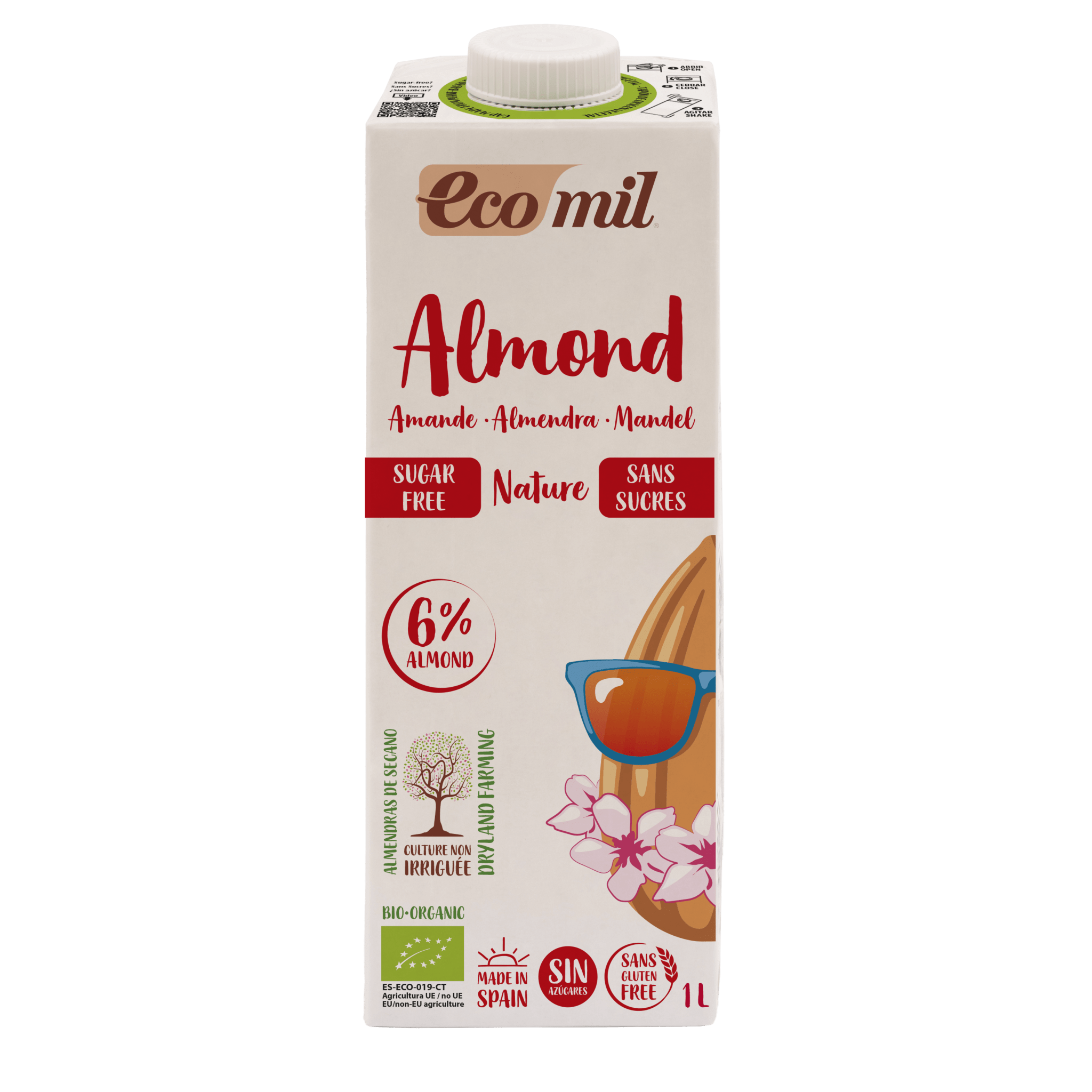 Sữa Hạt Hạnh Nhân Không Đường Hữu Cơ Ecomil 1L