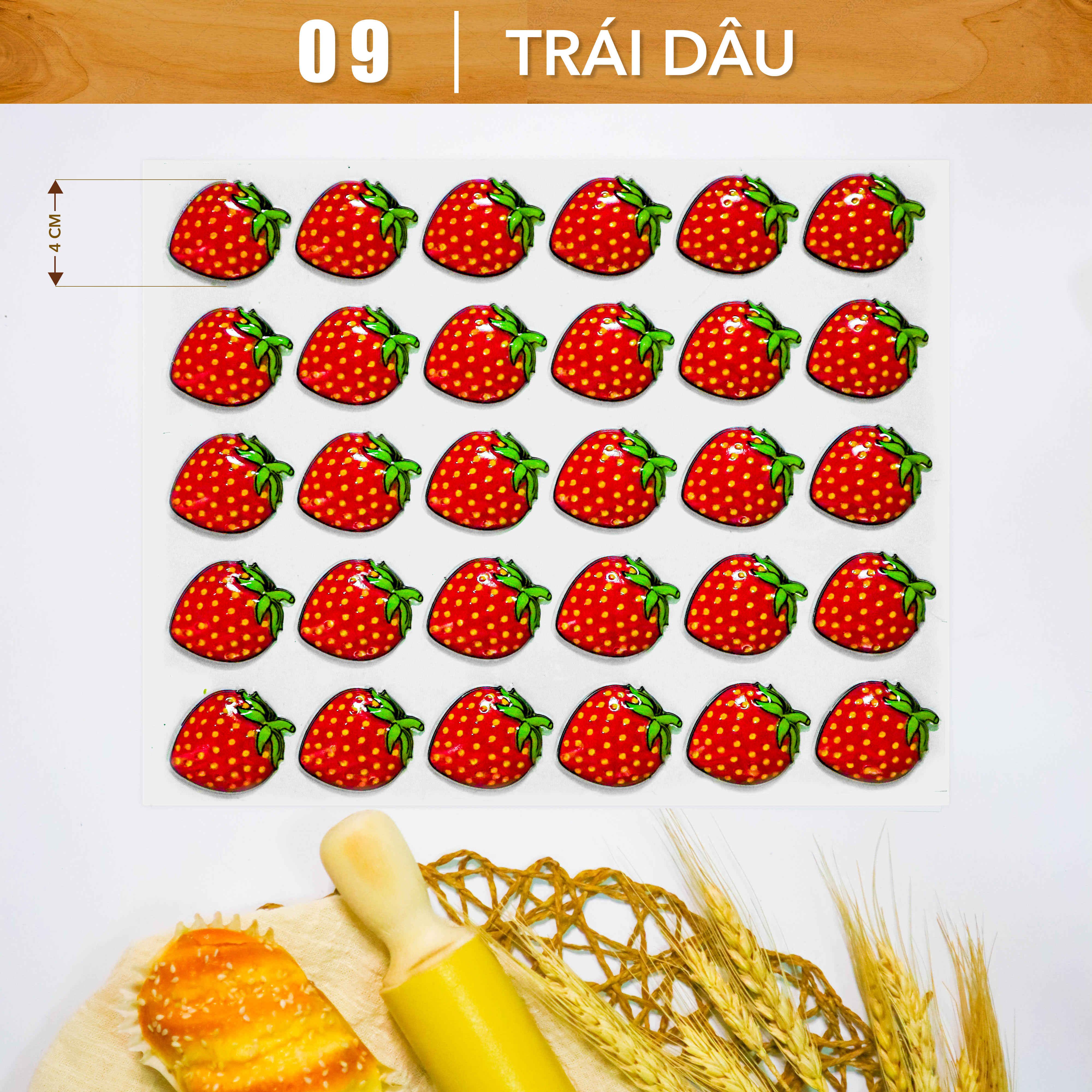 Khuôn socola in hình dâu tây hộp 10 tấm ci09 - đồng tiến việt nam