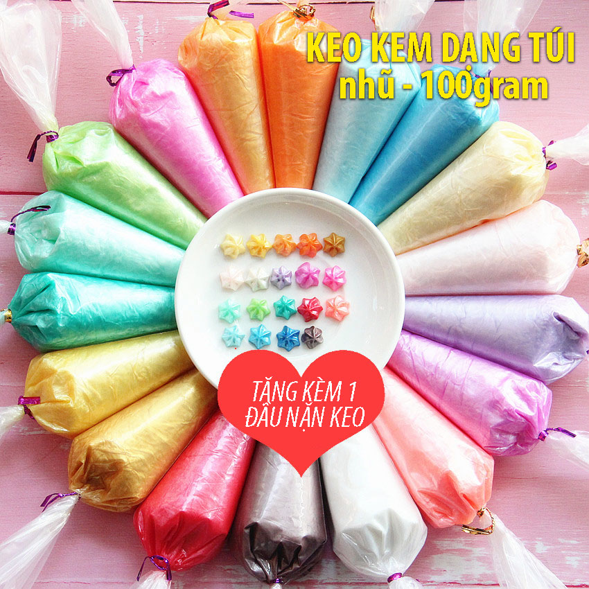 Keo kem màu nhũ làm Ốp lưng Điện thoại dạng túi (100 gram)-Tặng đầu nặn - Gấu Trúc Phụ kiện