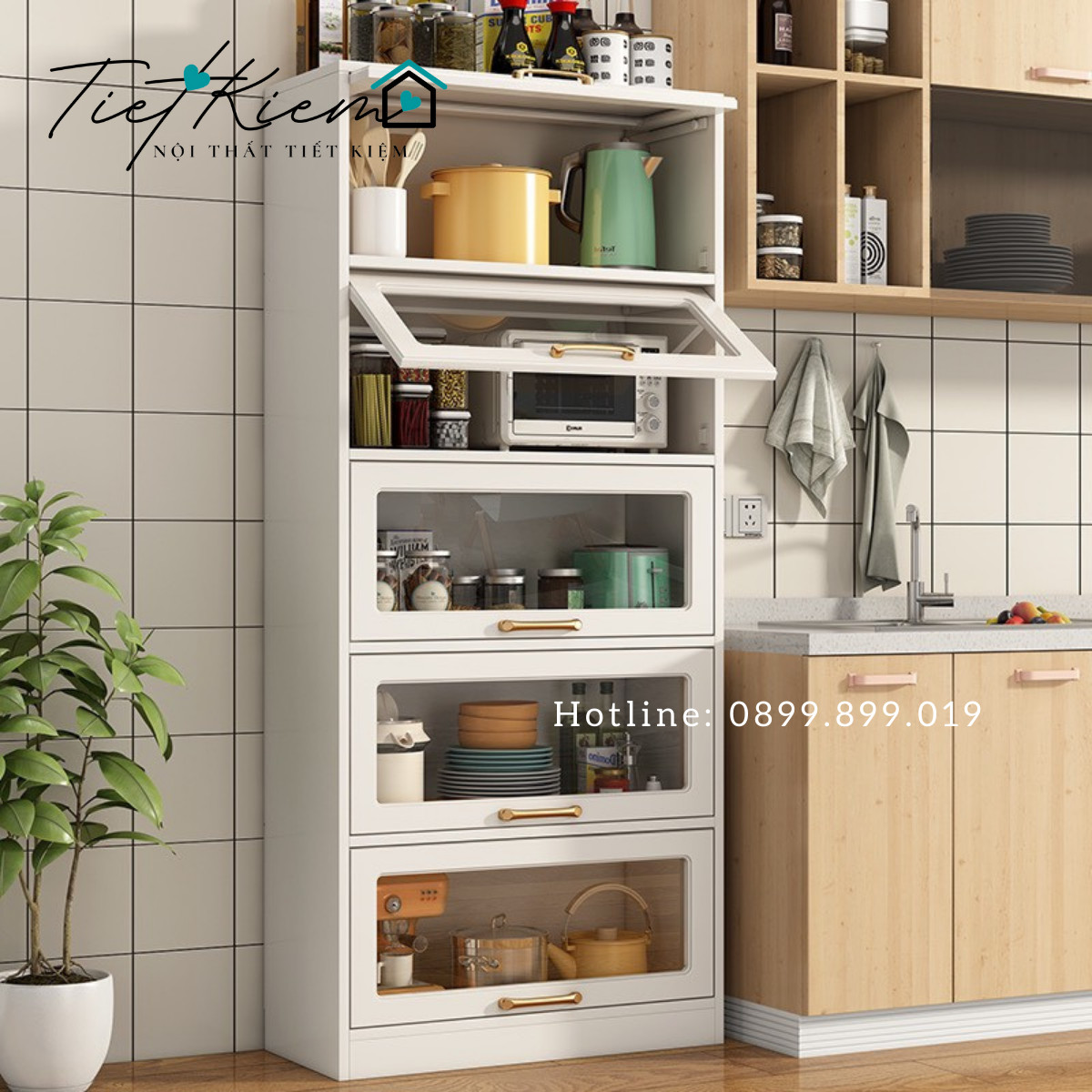 Kệ bếp gỗ đẹp đa năng k9878