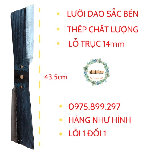 Lưỡi dao lắp máy thái chuối máy băm cỏ voi dài cm lỗ trục 14mm