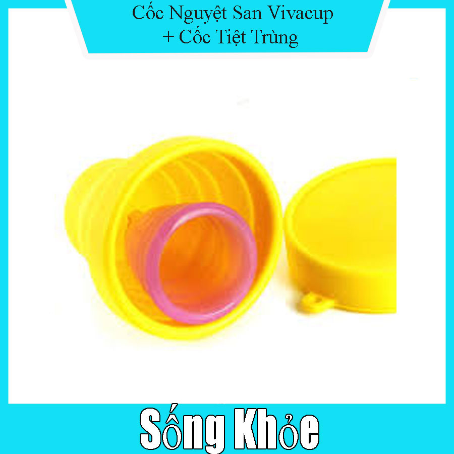 Cốc nguyệt san Vivacup màu hồng, size S, tặng cốc tiệt trùng nhỏ gọn xếp lại