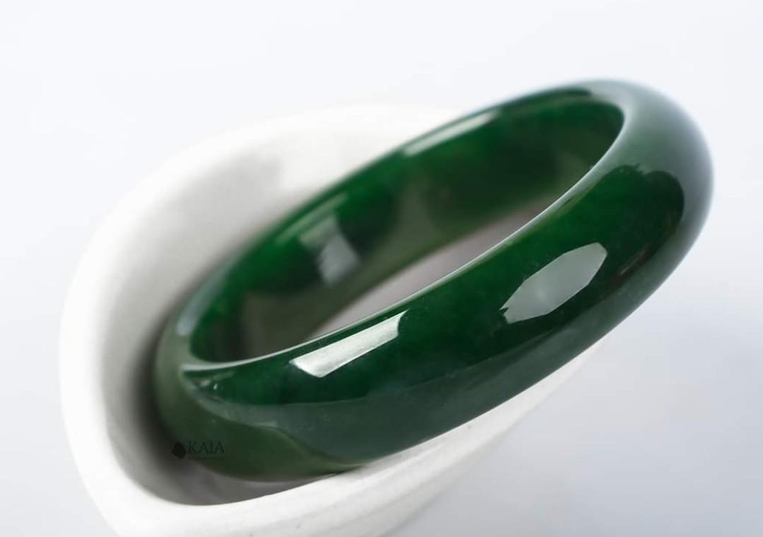 [HCM]Vòng tay đá xanh bích size 58mm, bản cao 16mm - xưởng buôn đá phong thủy Huỳnh Đào