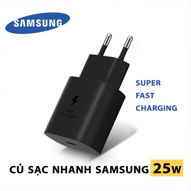 Bộ sạc samsung 25w chính hãng, cáp samsung type c, hỗ trợ sạc nhanh