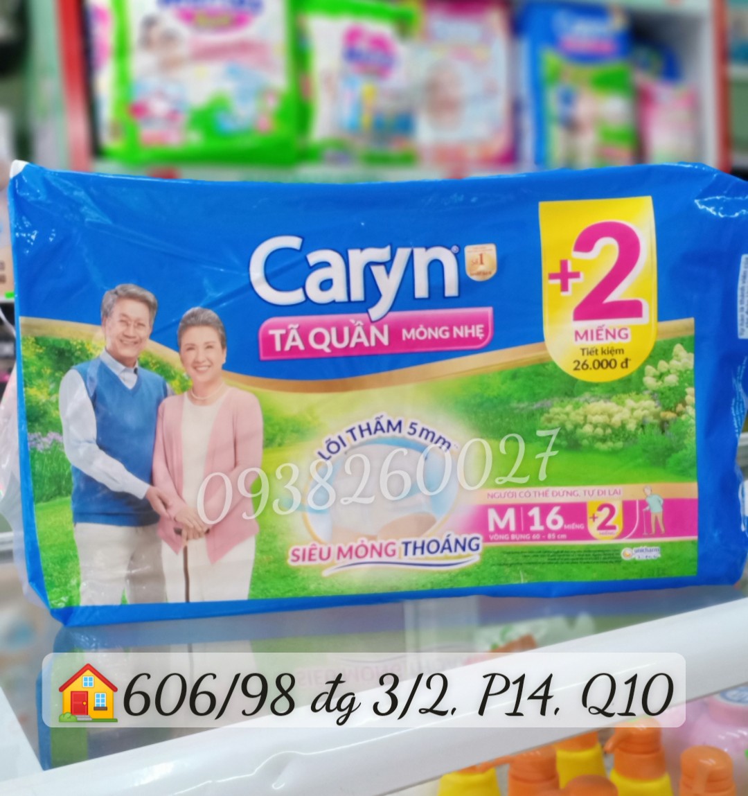Tã quần người già caryn m16 /l14/xl12+2 miếng
