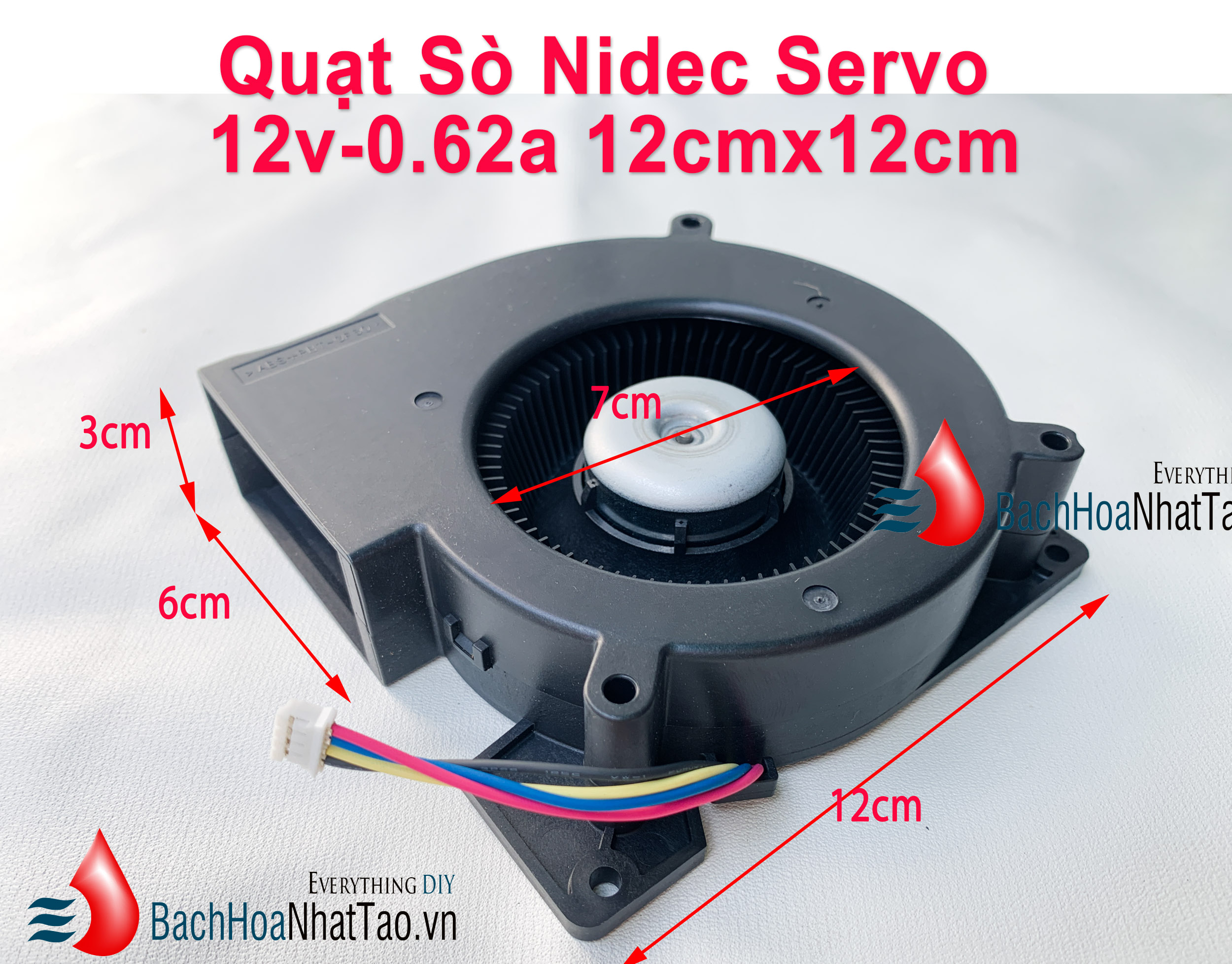 Quạt Sò Nidec Servo 12cmx12cm 12v