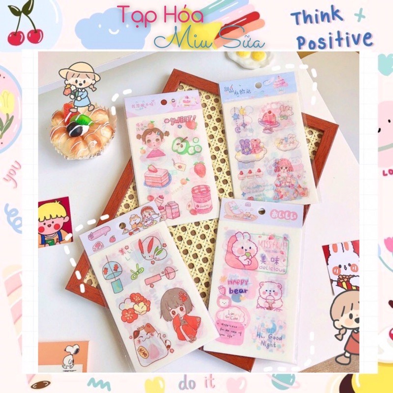 Sticker hot 2021 set 6 tờ hình cực xinh - MiuSua