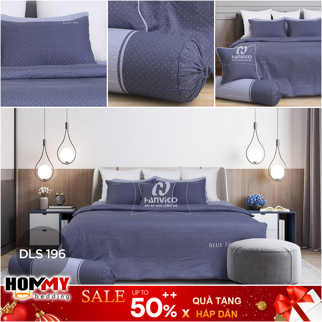 🍁 mẫu chăn ga gối 🍁 hanvico blue sky dls196 vải cotton cao cấp