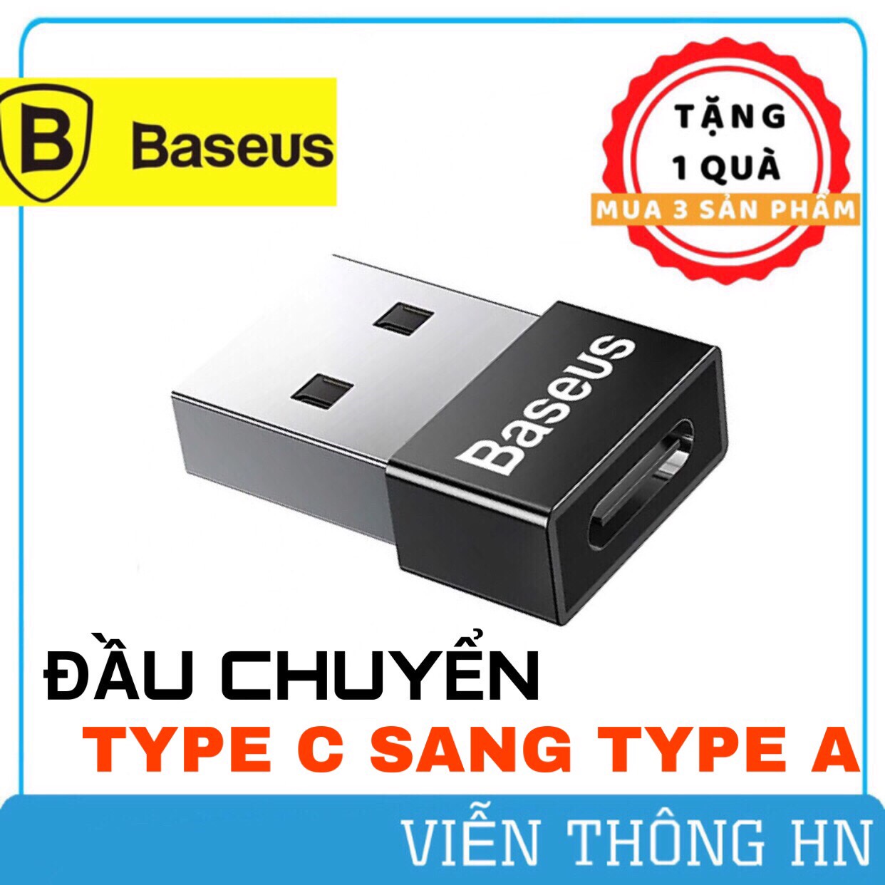 Đầu chuyển jack chuyển adapter chuyển đổi từ type c sang usb type a Baseus Lv119 chất lượng cho andorid