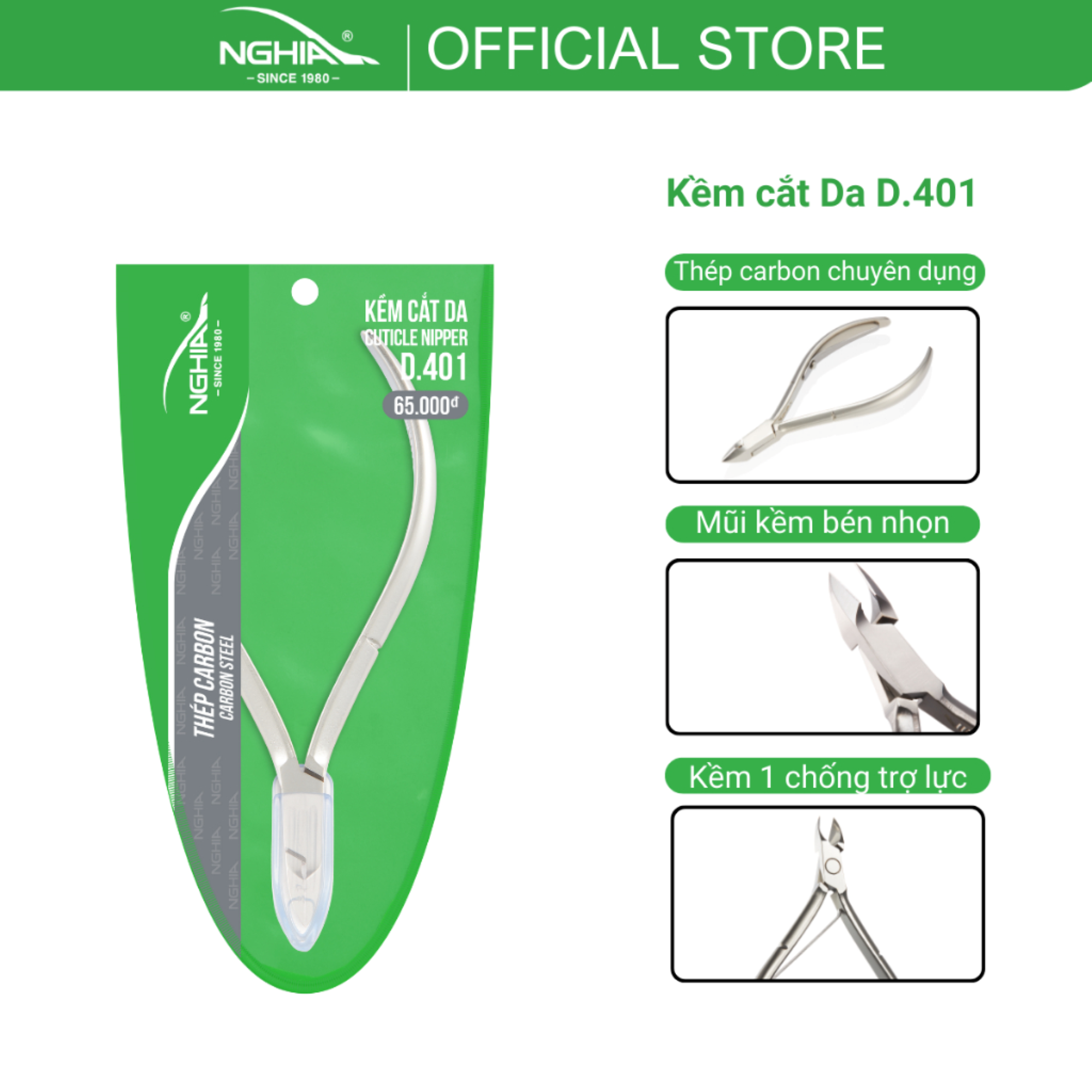 Kềm Cắt Da Thép Chuyên Dụng KỀM NGHĨA D.401 (Mạ Mờ Không Bám Vân Tay )