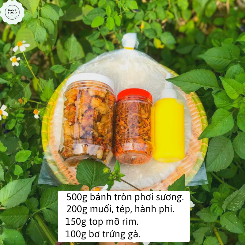 Combo bánh tráng phơi sương có tóp mỡ độc quyền nhà Bana