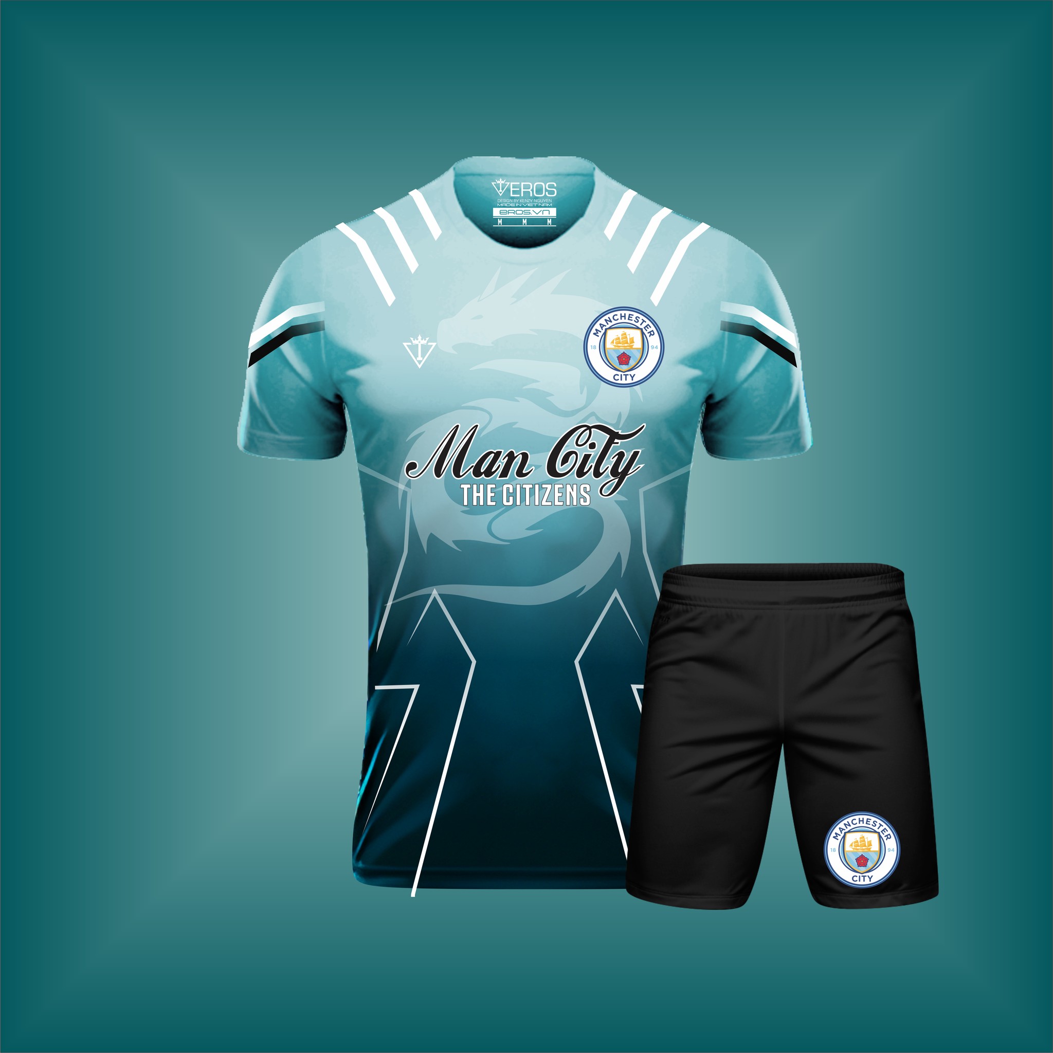 Đồ bóng đá Mancity - Áo đá banh MC đẹp
