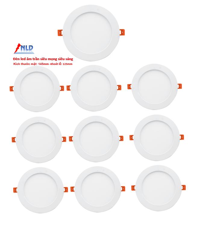 Combo10 bộ Đèn Led Downlight âm trần tròn 9W sáng trắng