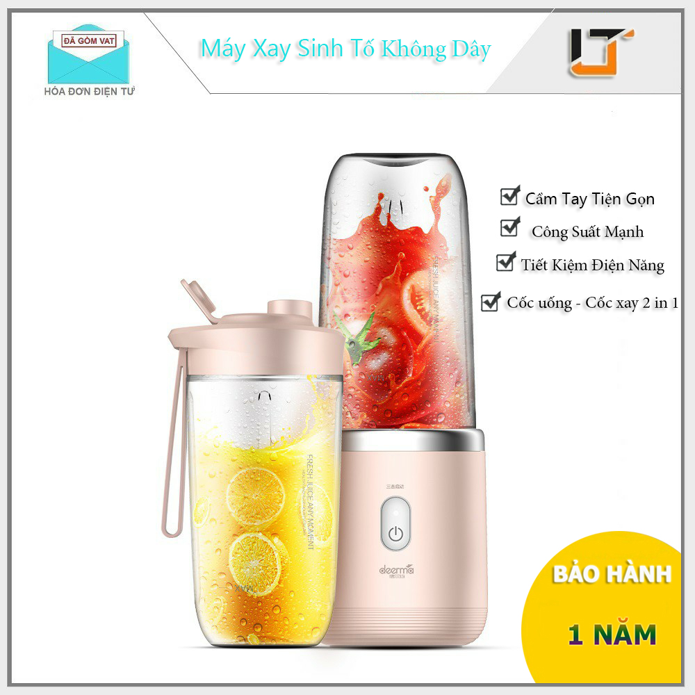 [HCM](Bảo Hành 1 Năm) Máy Xay Sinh Tố Cầm Tay Xiaomi Deerma Không Dây Xay Trái Cây Xay Thịt Bằm Đồ Ăn Dặm Cho Trẻ Nhỏ