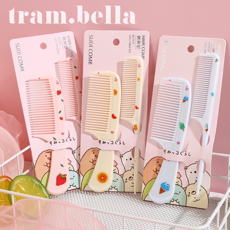 Set 2 lược chải tóc lược chải tóc bỏ túi