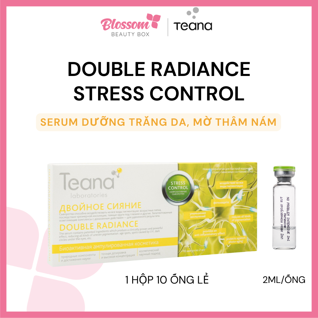 Serum dưỡng trắng da mờ thâm nám Teana DOUBLE RADIANCE Stress control