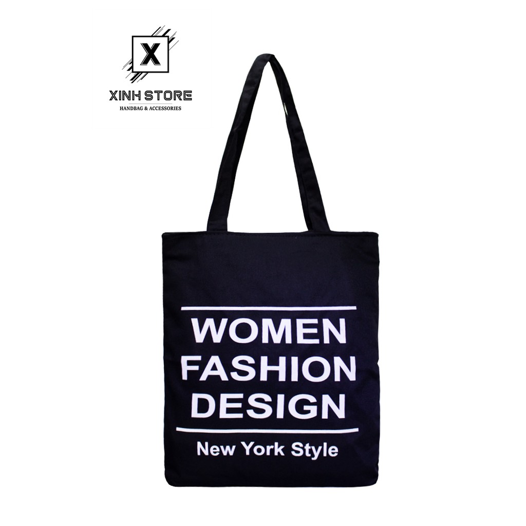 Túi Vải Đeo Chéo Tote Bag Women Đen 20x House