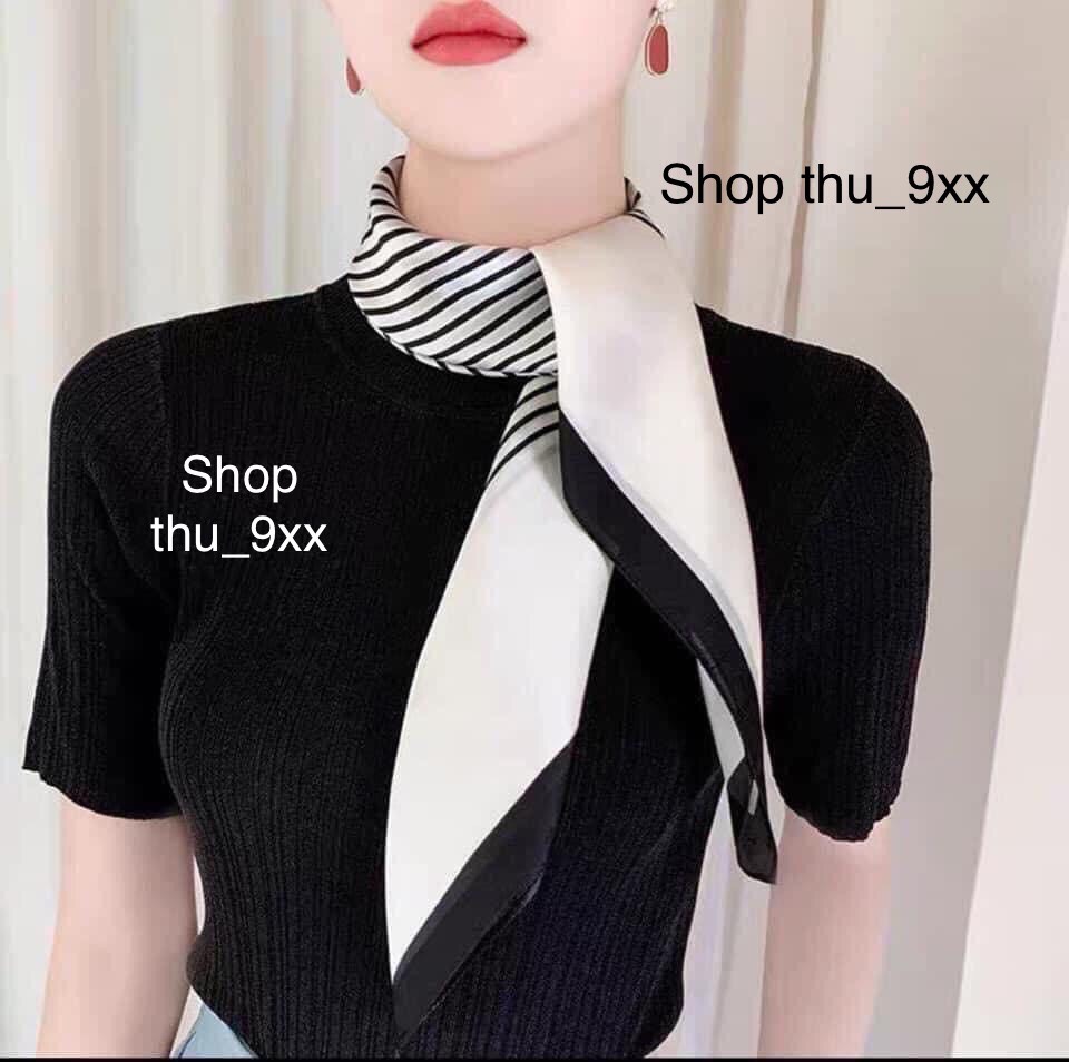 Khăn Bandana khổ vuông 70x70cm làm áo yếm, quàng đầu, tạo kiểu - Khăn lụa vuông cao cấp- khăn lụa công sở văn phòng.