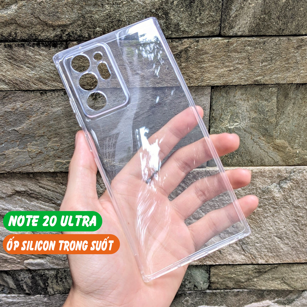 Ốp lưng Samsung Galaxy Note 20 Ultra TPU 6D dẻo chống sốc trông suốt.